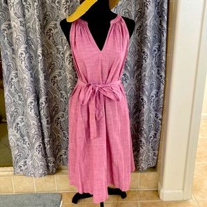 NWT pink/lavender a new day dress with pockets and tie waist